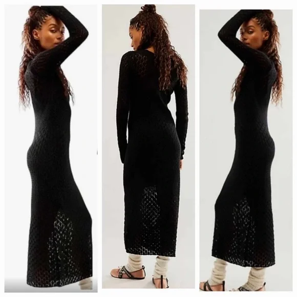 white christmas dresses FREE PEOPLE CROCHET LACE MAXI DRESS main image 1